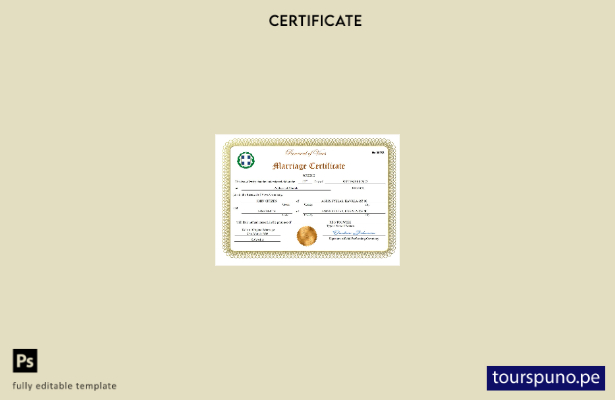listo para imprimir certificado de matrimonio de Grecia Plantilla en Word y PDF